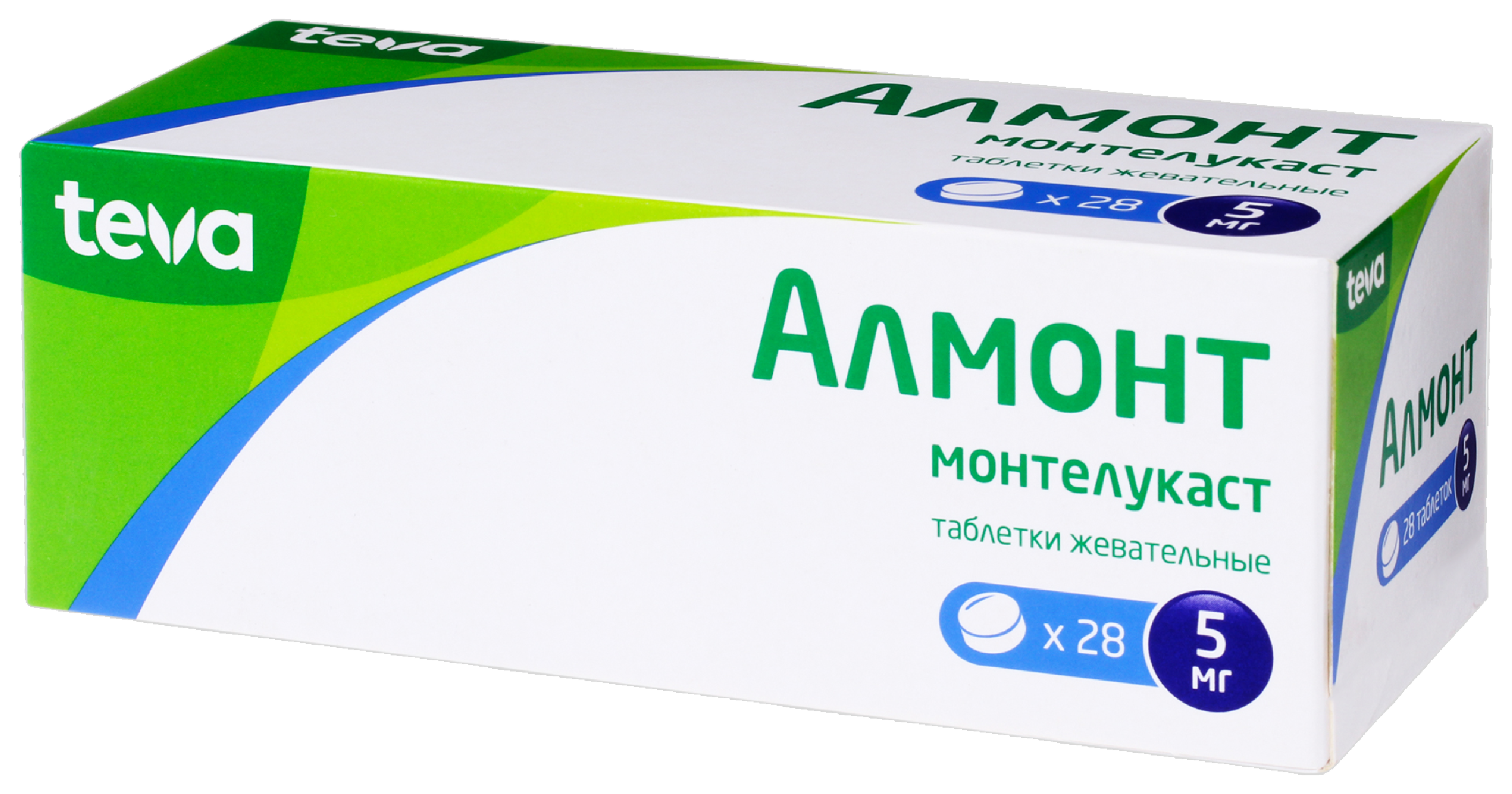 Алмонт, 5 мг, таблетки жевательные, 28 шт. фото