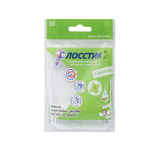 Зубочистки DR. STEVE с нитью, 30 шт, ментол фото