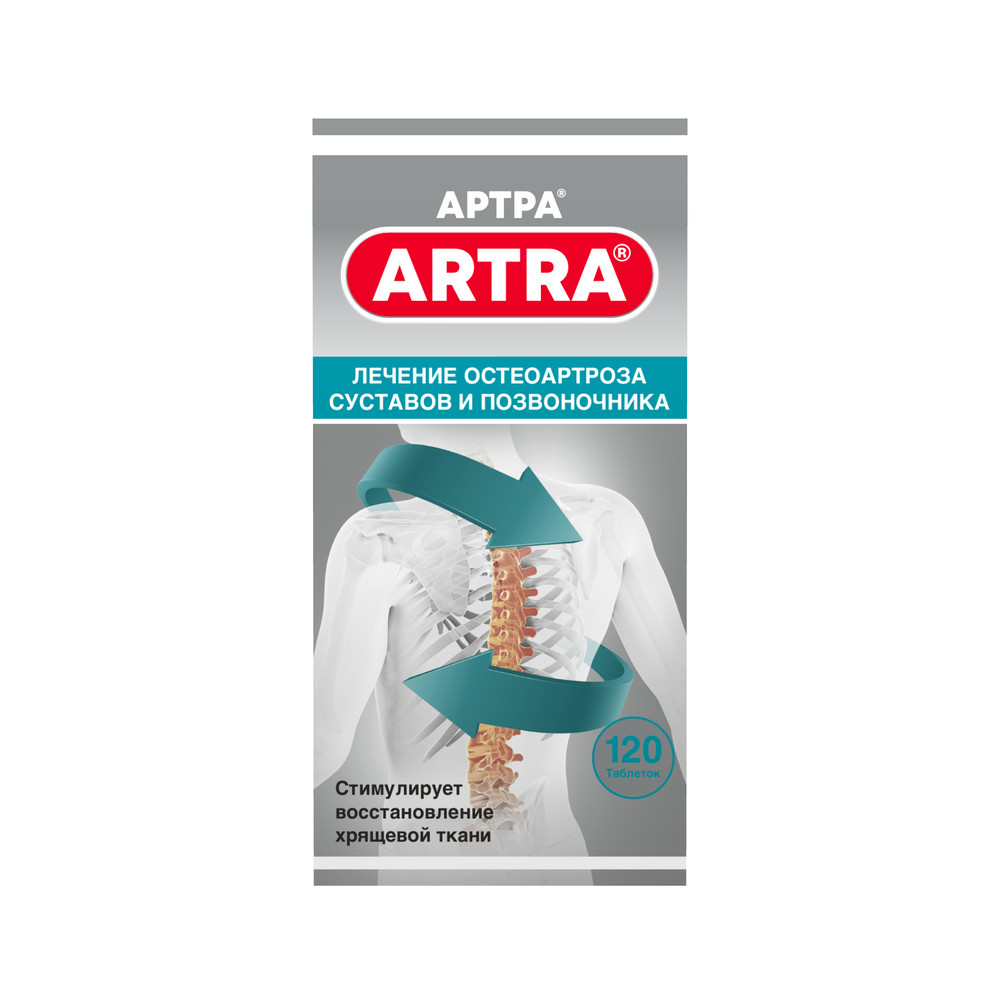Артра, 500 мг+500 мг, таблетки, покрытые пленочной оболочкой, 120 шт. фото