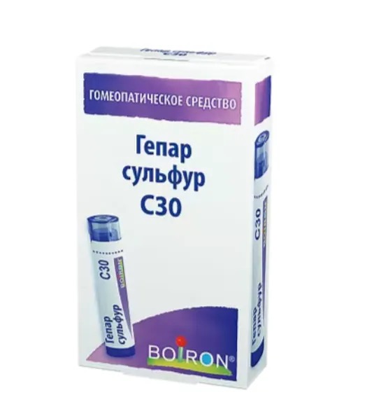Гепар сульфур С30, гранулы гомеопатические, 4 г, 1 шт. фото
