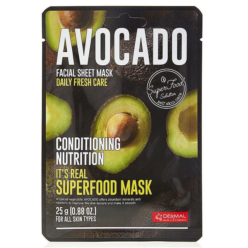 Dermal маска тканевая для лица с экстрактом авокадо, маска, 25 г, 1 шт. фото