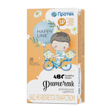 ABC Хэлси Фуд Happy line Фиточай ромашка, фиточай, 1.5 г, 20 шт. фото