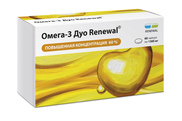 Омега-3 Дуо Renewal, 1300 мг, капсулы, 60 шт. фото