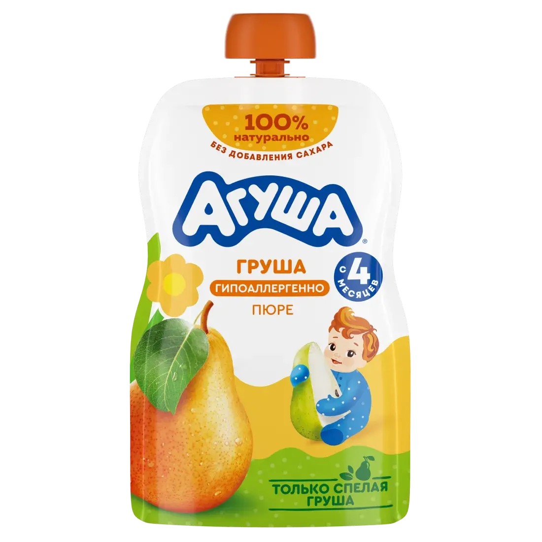 Агуша детское пюре, пюре, 90 г, 1 шт, груша фото