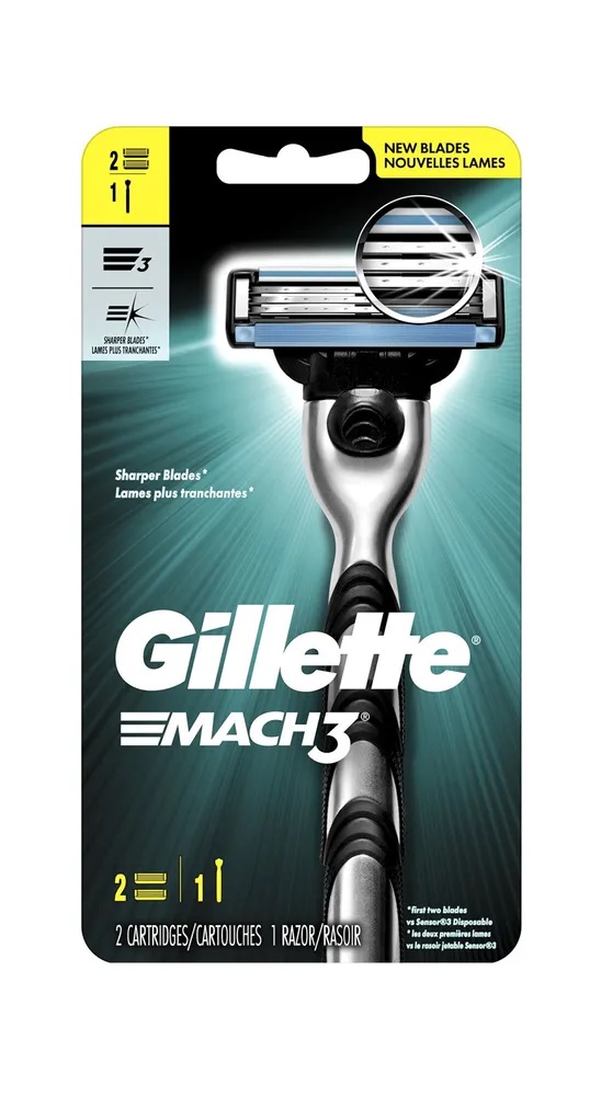 Gillette Mach 3 Станок для бритья, 1 шт, с 2 сменными кассетами фото