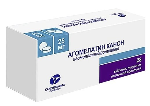 Агомелатин-Канон, 25 мг, таблетки, покрытые пленочной оболочкой, 28 шт. фото