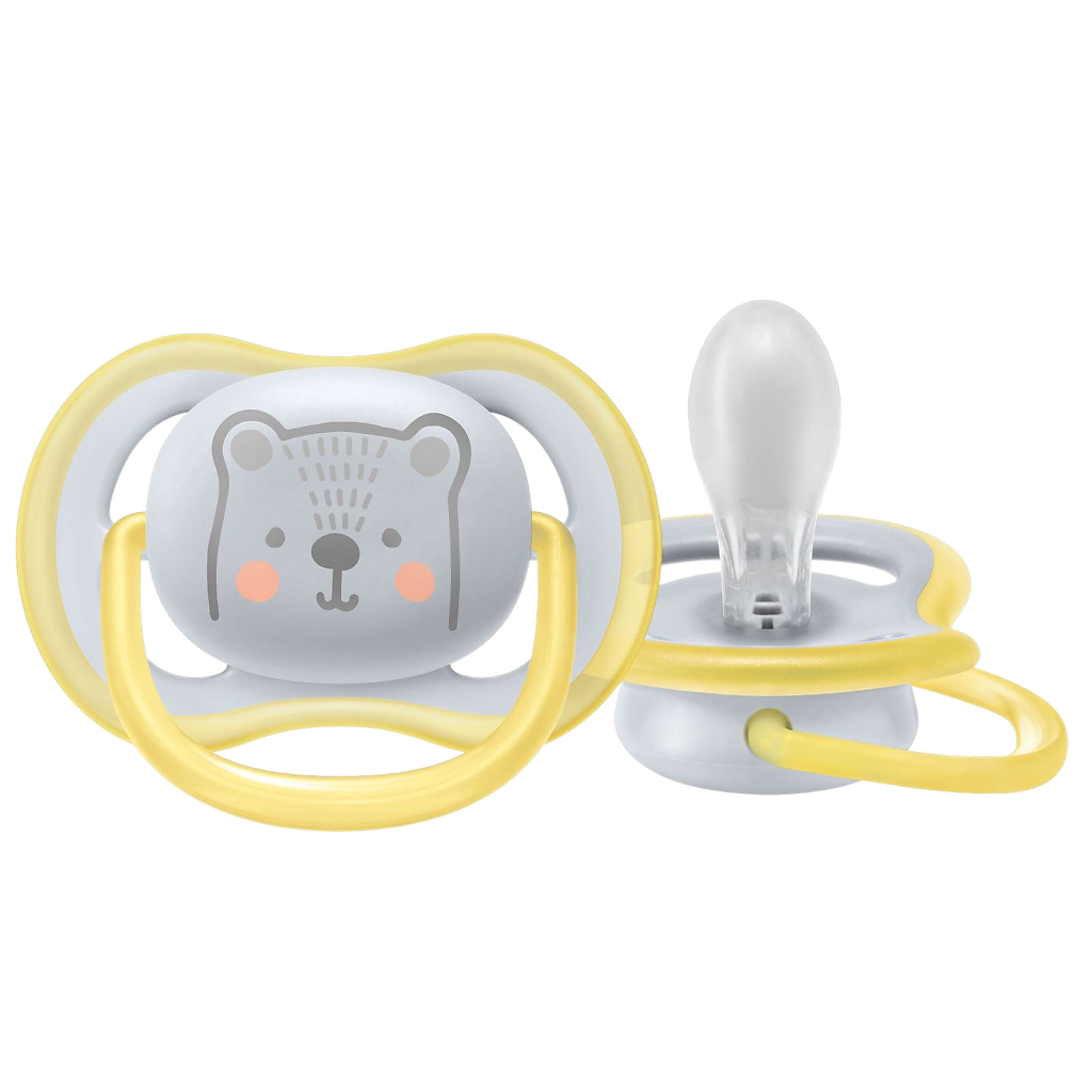 AVENT Ultra Air Animals Пустышка силиконовая ортодонтическая с футляром, 6-18 месяцев, 2 шт, арт. SCF086/76 фото