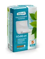 Икена пеленки впитывающие одноразовые, 60 см x 60 см, 5 шт. фото