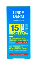 Librederm Bronzeada Крем солнцезащитный с омега 3-6-9 и термальной водой SPF15, крем, 150 мл, 1 шт. фото