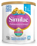 Similac Гипоаллергенный 1, смесь молочная сухая, 375 г, 1 шт, для детей с рождения фото