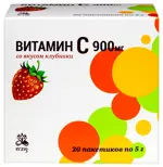 Витамин C Эрциг, 900 мг, порошок для приема внутрь, 5 г, 20 шт, клубника фото