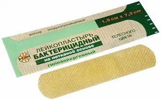 Leiko Лейкопластырь бактерицидный, 1.9 см х 7.2 см, лейкопластырь, 1 шт, телесного цвета, нетканая основа фото