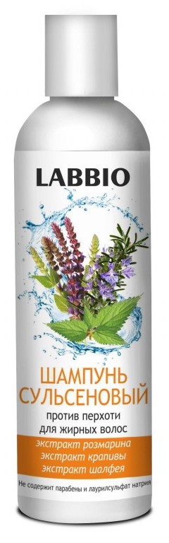Labbio Шампунь сульсеновый против перхоти, шампунь, 250 мл, 1 шт, для жирных волос фото