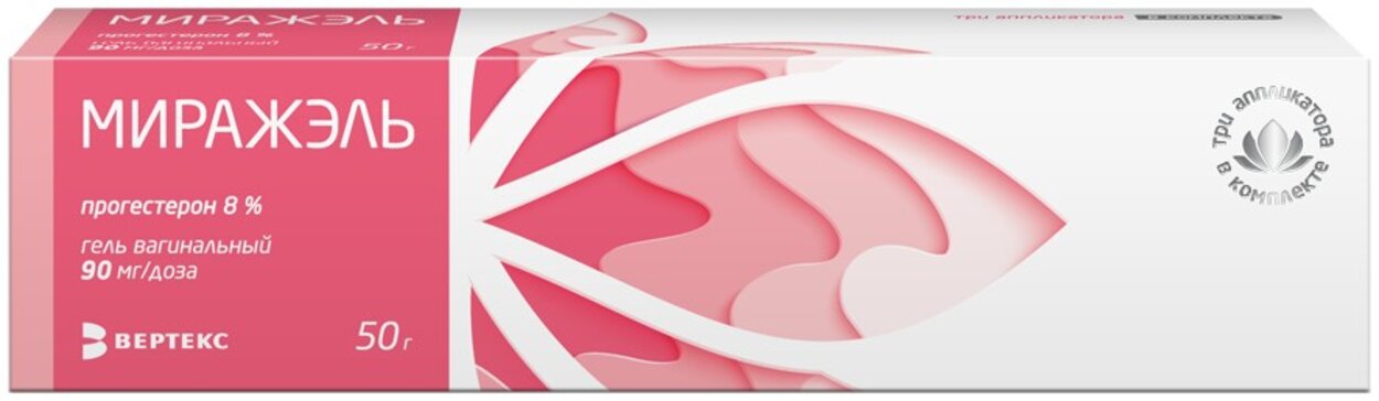 Миражэль, 90 мг/доза, гель вагинальный, 50 г, 1 шт, с 3 аппликаторами фото