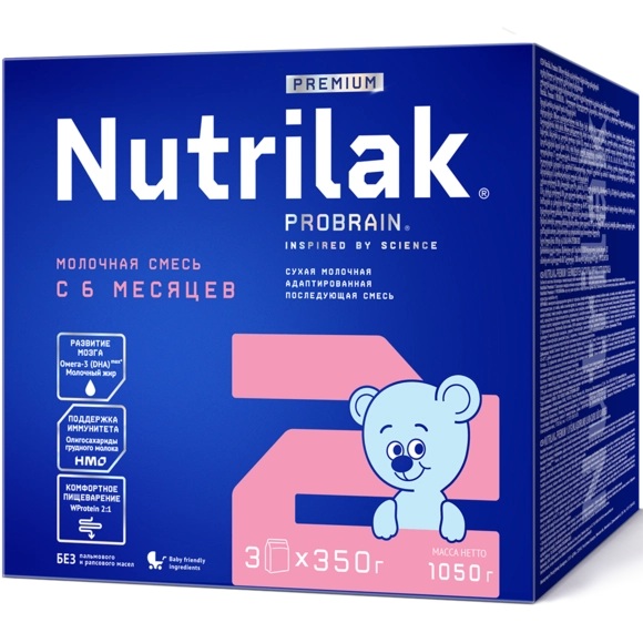 Nutrilak Premium 2 Смесь молочная, 6-12 месяцев, смесь молочная сухая, 1050 г, 1 шт. фото