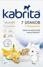 Kabrita каша 7 злаков на козьем молоке, 4+ мес, каша, 180 г, 1 шт, с бананом фото