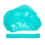 Шапочка модель плиссе спанбонд, размер 54-66 длина 53, 25 шт, бирюзового цвета, плотность 18г/м2, нестерильная фото