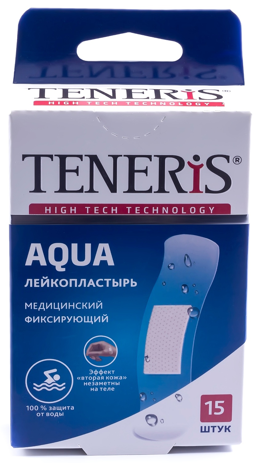 Teneris Aqua Лейкопластырь бактерицидный, 76х19мм, пластырь, 15 шт, прозрачный, водонепроницаемые фото
