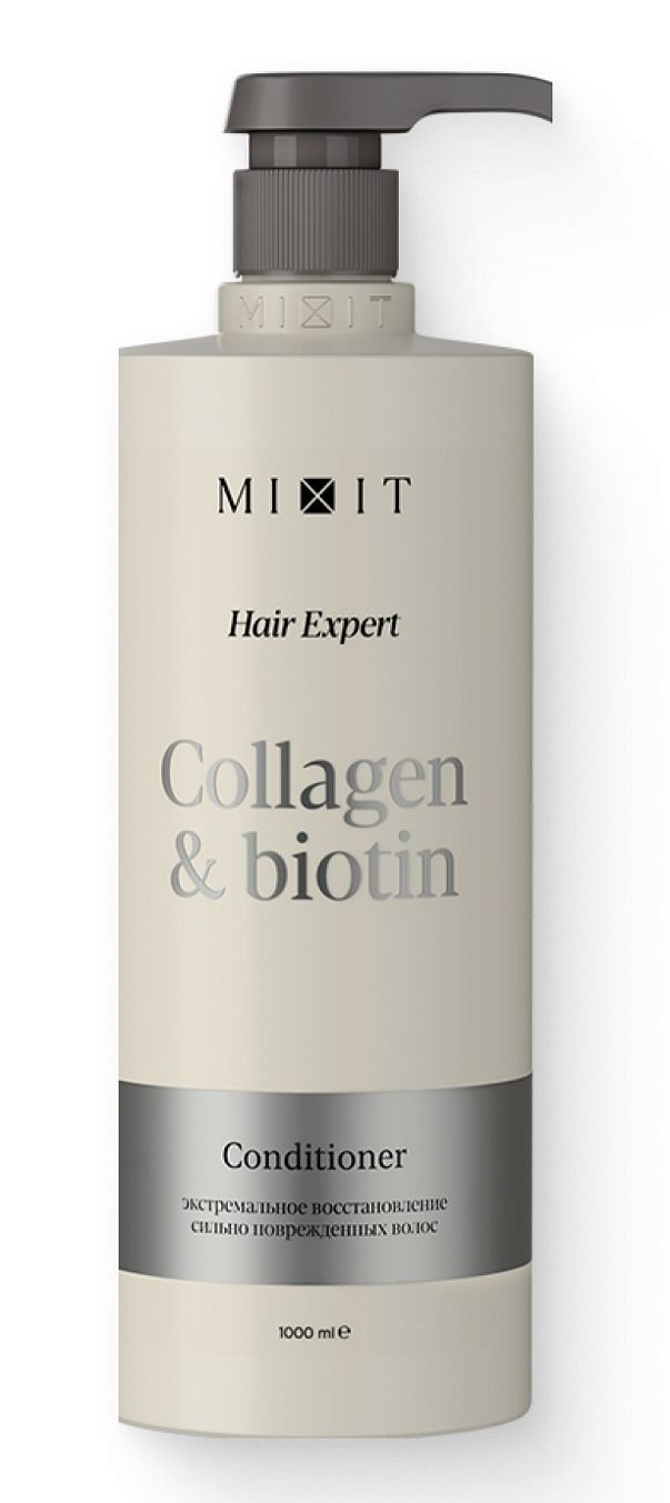Mixit бальзам-ополаскиватель для волос с коллагеном и биотином восстанавливающий, бальзам для волос, 1000 мл, 1 шт. фото