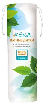 Икена Ватные диски косметические, ватные диски, 100 шт. фото