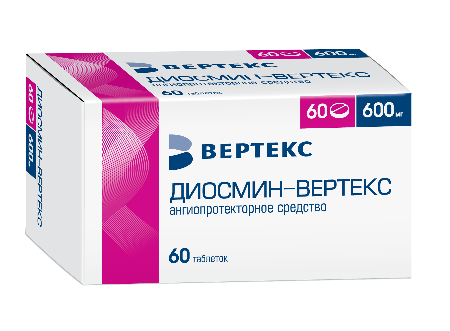 Диосмин-Вертекс, 600 мг, таблетки, покрытые пленочной оболочкой, 60 шт. фото