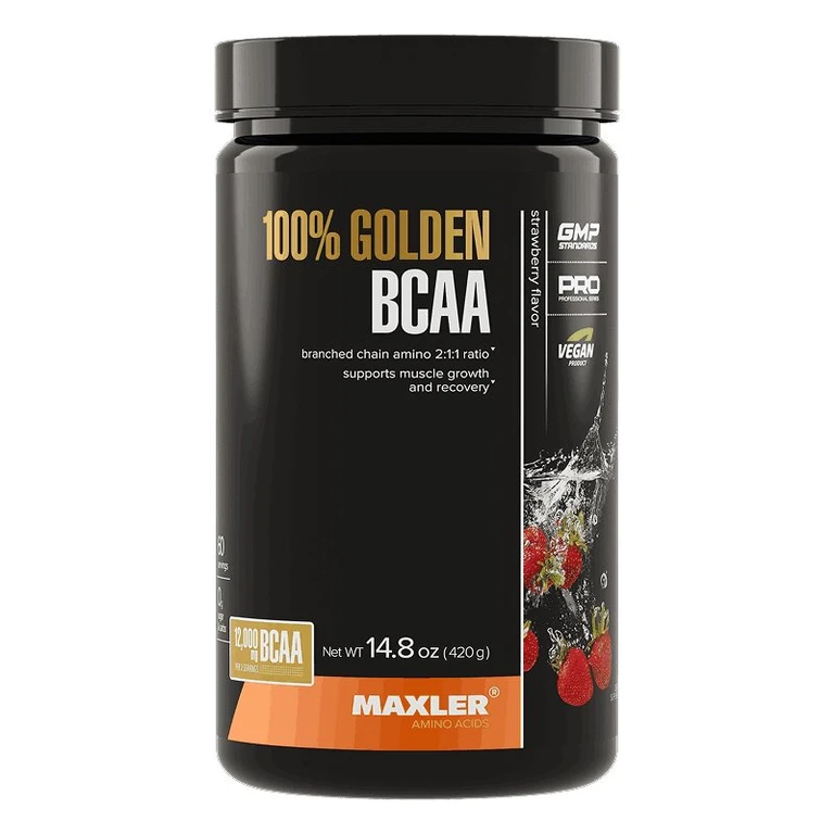 Maxler 100% Golden BCAA, порошок, 420 г, 1 шт, клубника фото