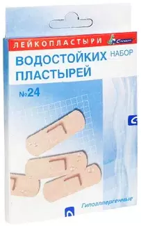 С-Пласт Набор пластырей бактерицидных водостойких, пластырь медицинский, 24 шт. фото