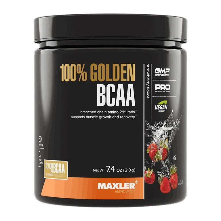 Maxler 100% Golden BCAA, порошок, 210 г, 1 шт, клубника фото