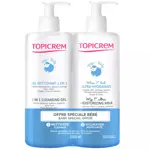 Topicrem Baby молочко ультра-увлажняющее 500 мл + гель очищающий 2 в 1 500 мл, набор, 1 шт. фото