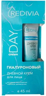 Redivia Крем гиалуроновый омоложение + увлажнение, крем для лица, 45 мл, 1 шт, дневной фото