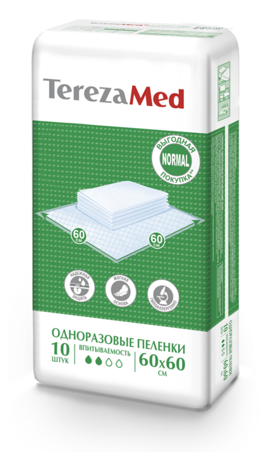 TerezaMed Normal Пеленки одноразовые, 60 см x 60 см, 10 шт. фото