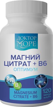 Доктор Море Магний цитрат + В6 Оптимум, капсулы, 120 шт. фото