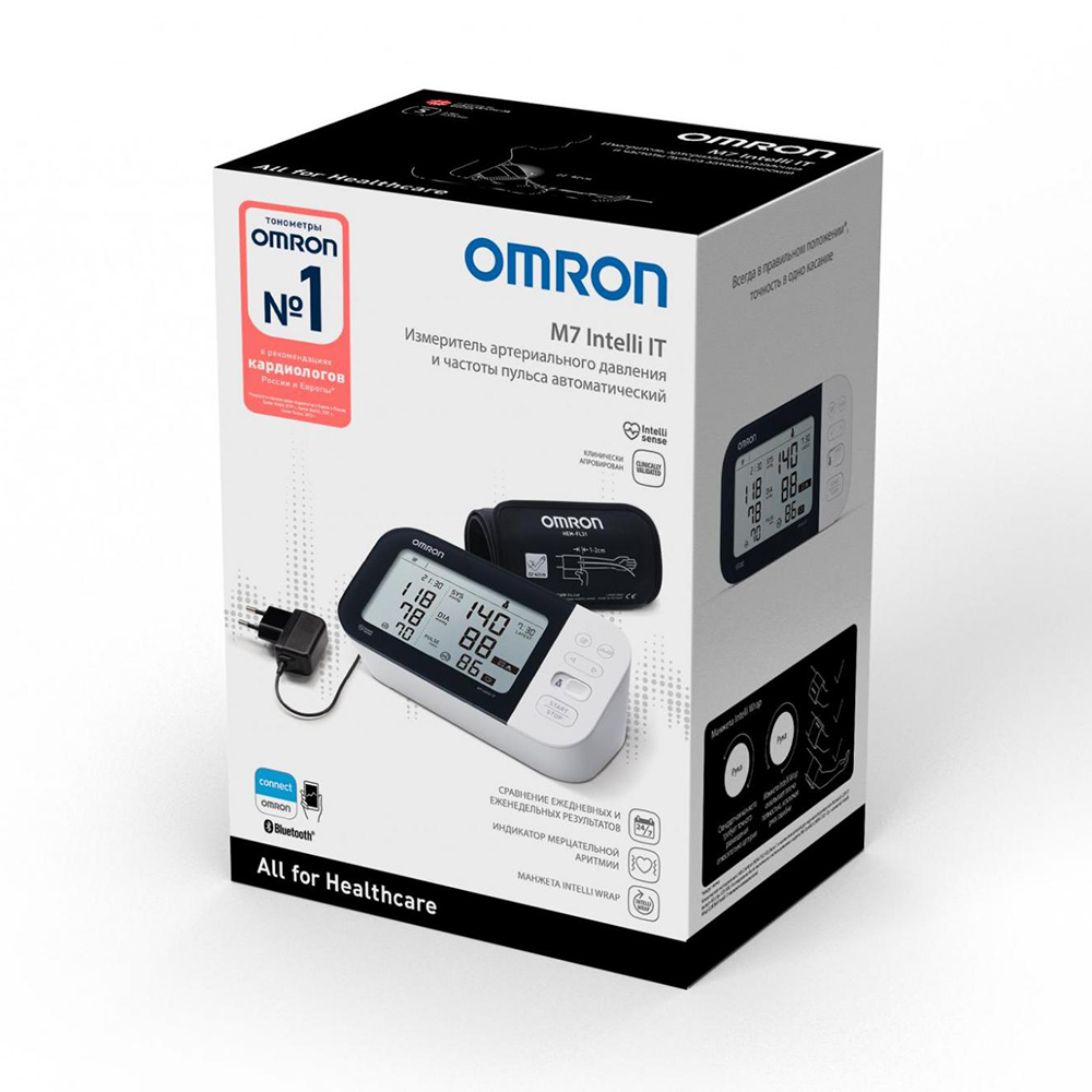 Тонометр автоматический Omron M7 Intelli IT, тонометр автоматический, 1 шт, арт. HEM-7361T-ALRU фото