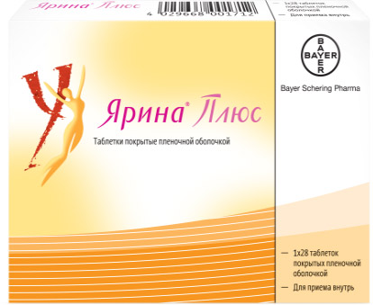 Ярина Плюс, 3 мг + 30 мкг + 451 мкг, таблетки, покрытые пленочной оболочкой, 28 шт. фото