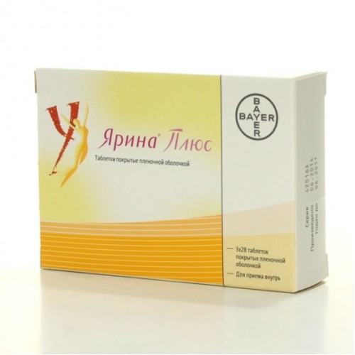 Ярина Плюс, 3 мг + 30 мкг + 451 мкг, таблетки, покрытые пленочной оболочкой, 84 шт. фото