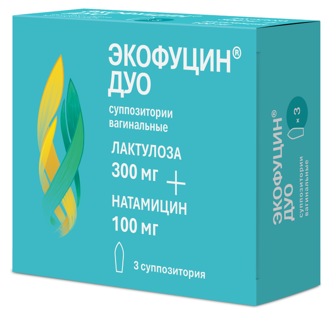 Экофуцин Дуо, 300 мг + 100 мг, суппозитории вагинальные, 3 шт. фото