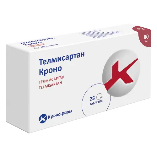 Телмисартан Кроно, 80 мг, таблетки, 28 шт. фото