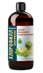 Гринвуд хлорофилл жидкий, жидкость для приема внутрь, 500 мл, 1 шт, мята + зеленое яблоко фото