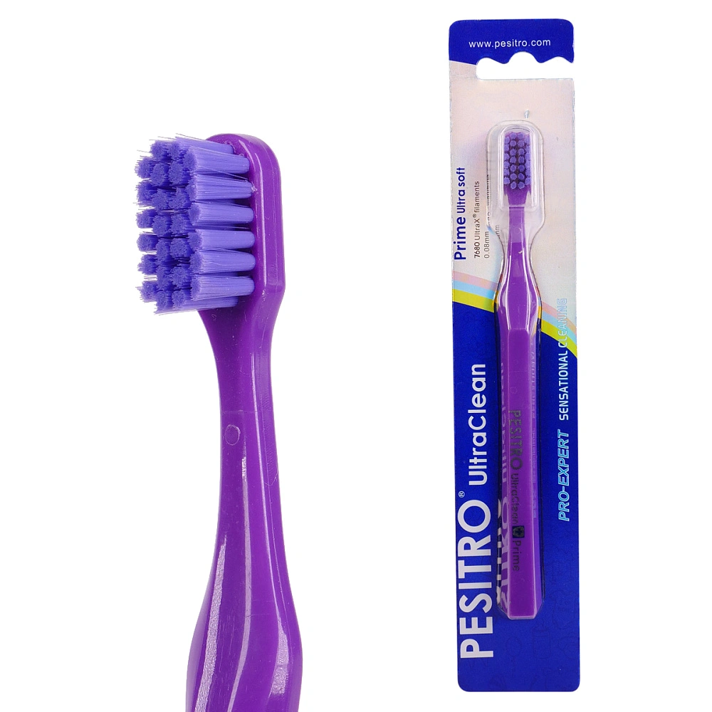 Pesitro UltraClean Prime 7680 Зубная щетка для детей, щетка зубная, 1 шт, цвет в ассортименте, ультрамягкая фото