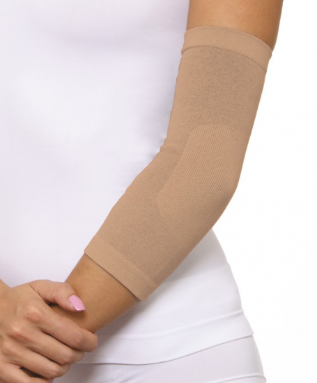 Бандаж эластичный для фиксации локтевого сустава БЛС-ЦК, р. 2, 1 шт, бежевого цвета фото