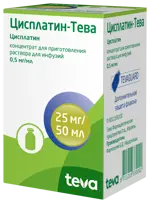 Цисплатин-Тева, 0.5 мг/мл, раствор для инъекций, 100 мл, 1 шт. фото
