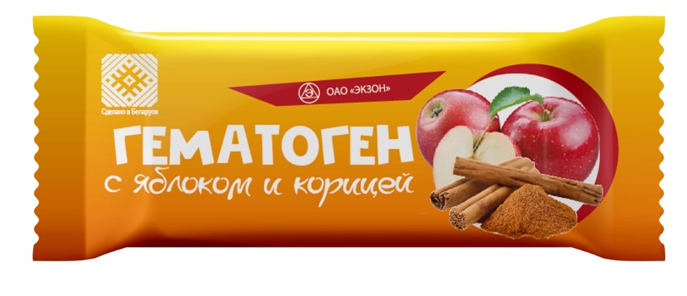 Гематоген, плитка, 40 г, 1 шт, яблоко + корица фото