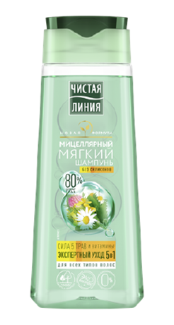Чистая линия Мицеллярный Шампунь сила 5 трав, шампунь, 250 мл, 1 шт. фото
