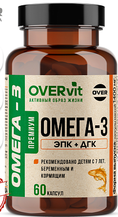 OVERvit Омега-3, 1400 мг, капсулы, 60 шт. фото