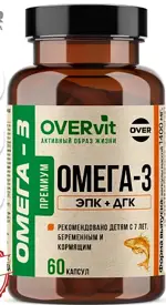 OVERvit Омега-3, 1400 мг, капсулы, 60 шт. фото 