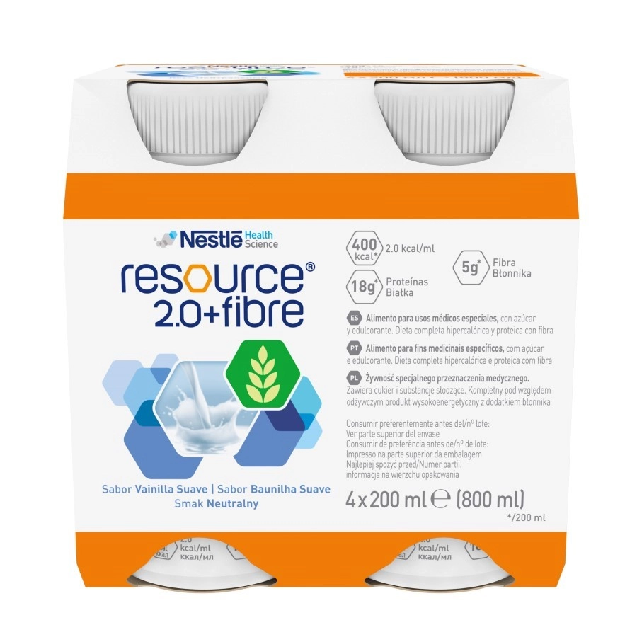 Ресурс 2.0+ Файбер смесь с пищевыми волокнами, смесь для энтерального питания, 200 мл, 4 шт, нейтральный вкус фото