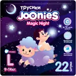 Joonies Magic Night Подгузники-трусики для детей, L, 22 шт, 9-14 кг фото