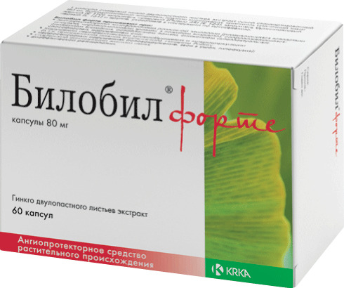 Билобил форте, 80 мг, капсулы, 60 шт. фото