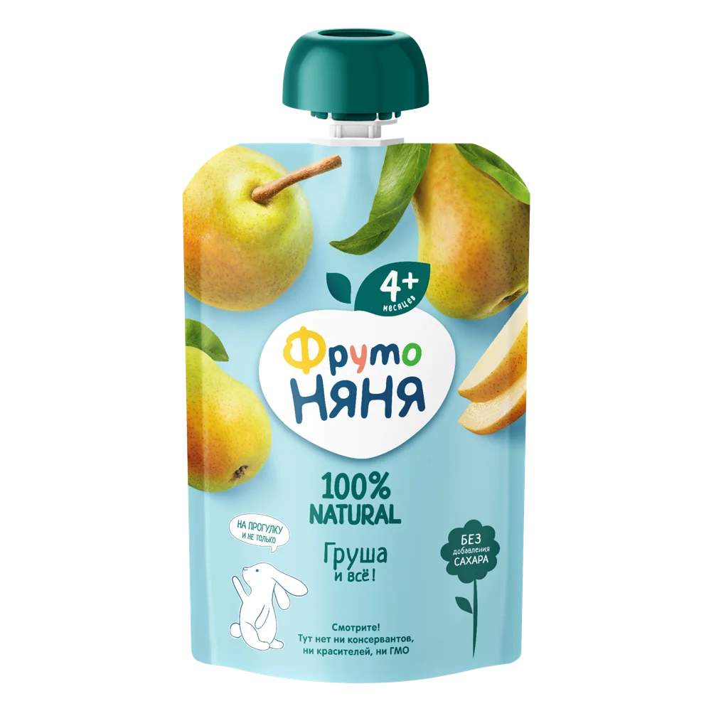 Фрутоняня детское пюре, пюре, 90 г, 1 шт, груша фото