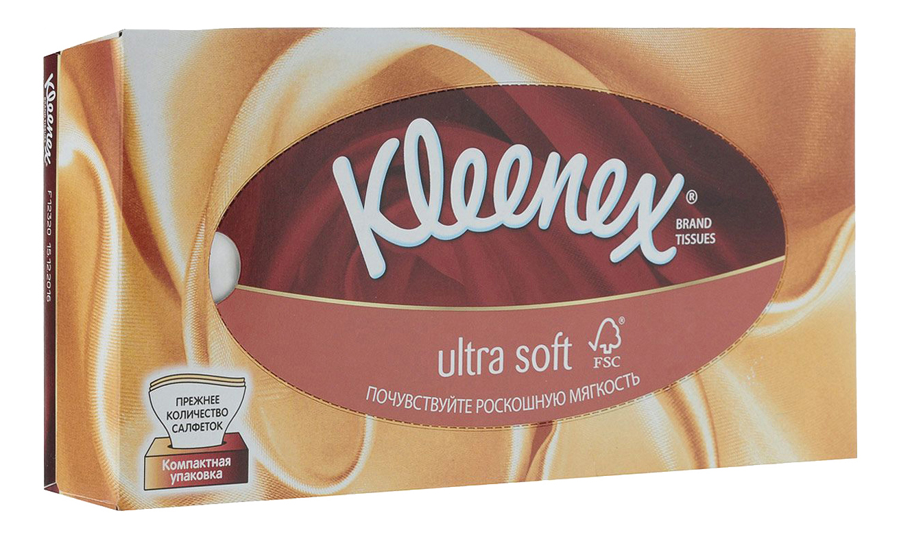 Kleenex Ultra Soft Салфетки в коробке, салфетки, 56 шт. фото